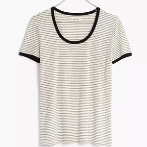 MADEWELL striped cotton ringer tee size L